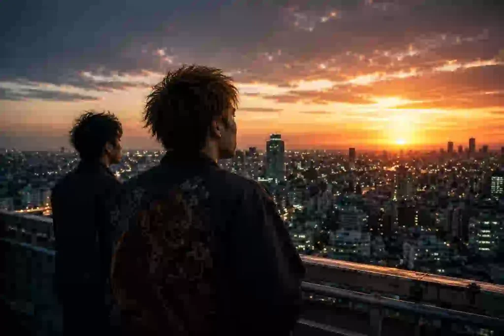 実写版の続編に期待しながらアニメ三天戦争編を待つ若者たちの夕景