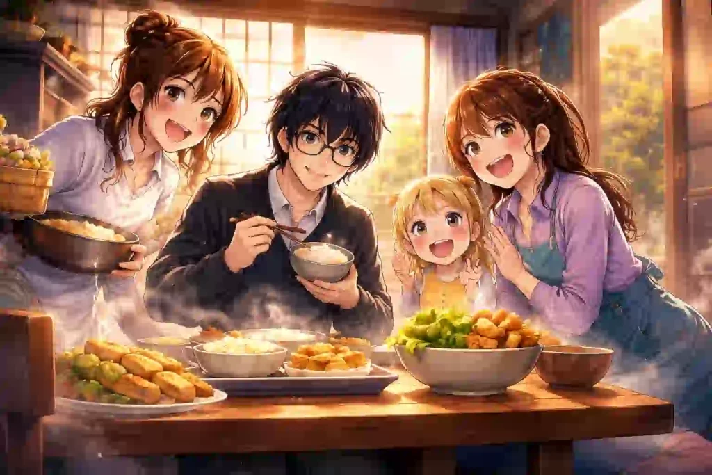 温かい食卓を囲む家族のイメージ