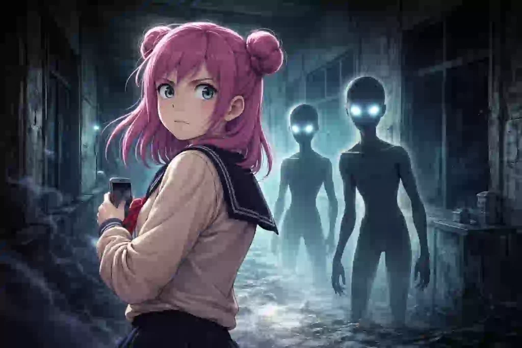 ダンダダン第1話、廃病院でセルポ星人に追い詰められるモモ