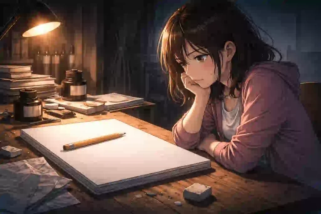 作業着のままプレゼントを持つ男性