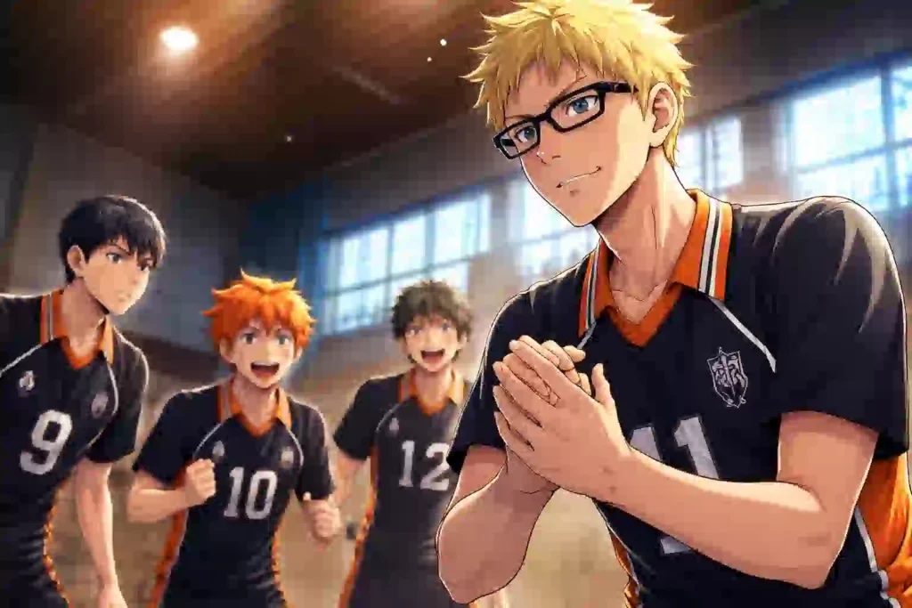 白鳥沢戦で牛島若利と対峙し、月島蛍の変化が表に出るイメージ画像