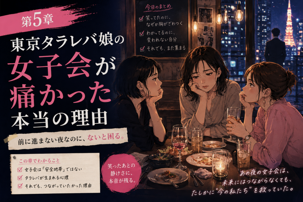 東京タラレバ娘の女子会が痛かった理由を象徴する、東京の夜に静かに向き合う3人の女性