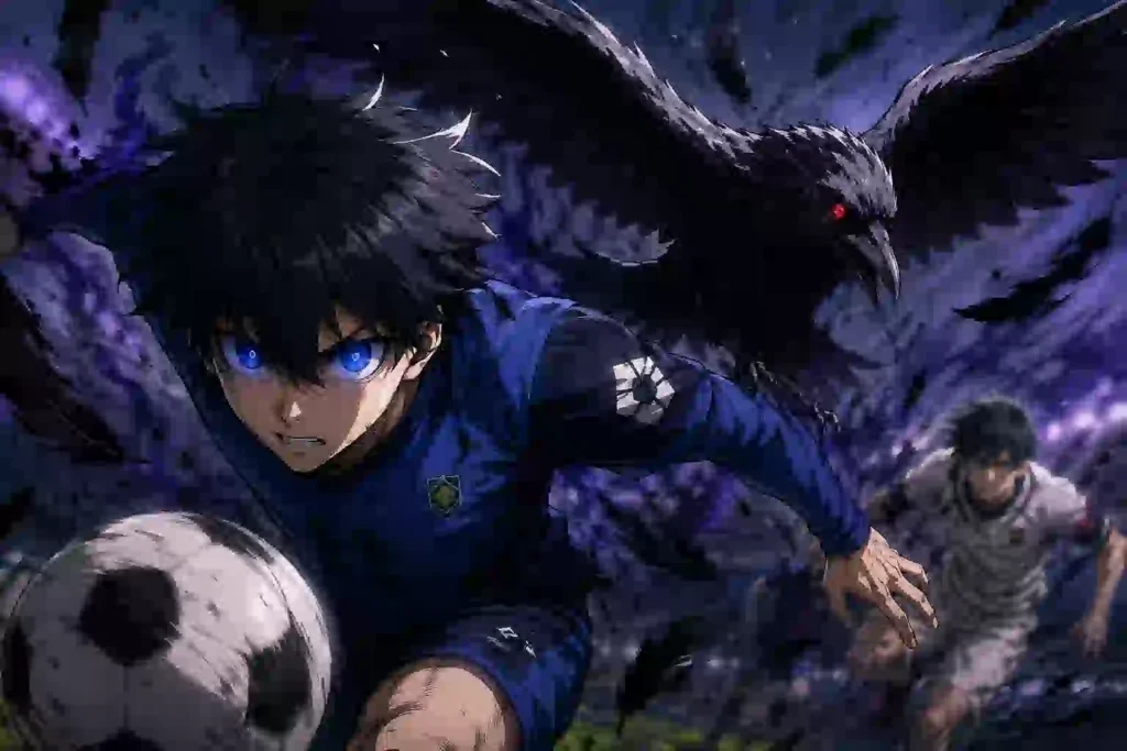 烏旅人を思わせる黒い翼の影が潔世一の進路を塞ぐサッカー考察用アイキャッチ