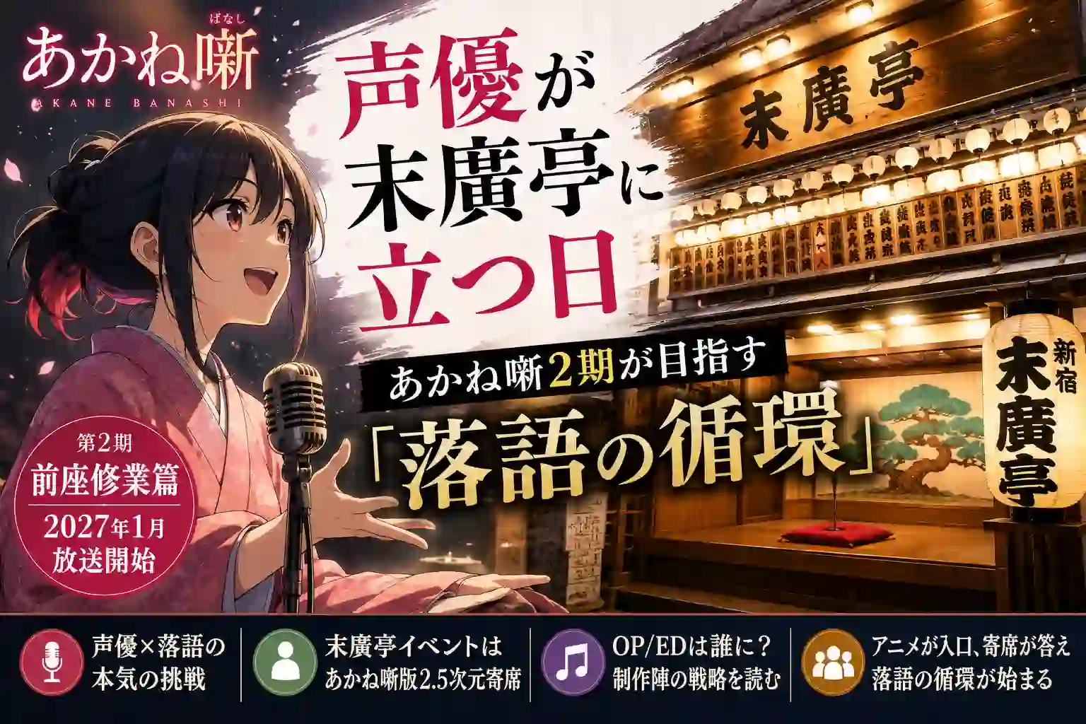 あかね噺2期「前座修業篇」と末廣亭イベントをテーマにした落語アニメ考察のアイキャッチ画像