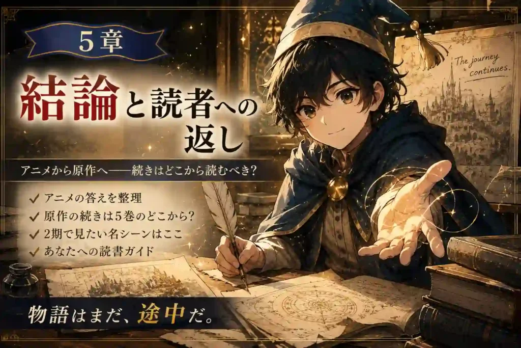とんがり帽子のアトリエのアニメ化範囲と原作5巻付近の結論を整理するアイキャッチ画像